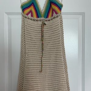 Free People Crochet Rainbow Dress